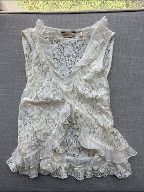 True Grit Ivory Lace Ruffled Camisole